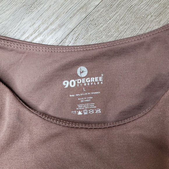 90 degrees lightly padded crop work out sport bra brown blush size Large - Picture 3 of 3
